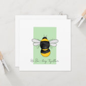 Carte de vœux drôle avec un bourdon mignon (Devant/Arrière en situation)