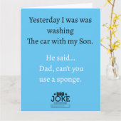 Carte de vœux drôle avec une blague de papa cool (Fleur jaune)