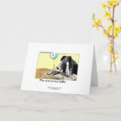 Carte de voeux drôle Collie Bordure (Fleur jaune)