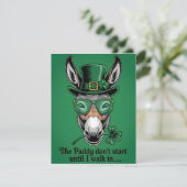 Carte de vœux drôle d'âne pour la Saint-Patrick (Debout devant)