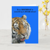 Carte de voeux drôle d'anniversaire de tigre (Fleur jaune)