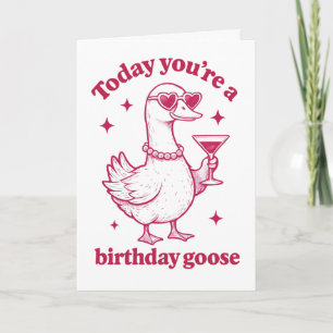 Carte de vœux drôle d'anniversaire pour une oie, C