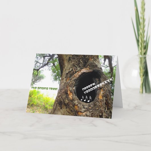 Carte de vœux drôle d'arbre chantant ! (Devant)