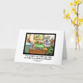 Carte de vœux drôle de chat et d'avocat (Fleur jaune)