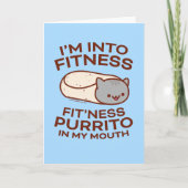 Carte de vœux drôle de chat : FITNESS PURRITO (Devant)