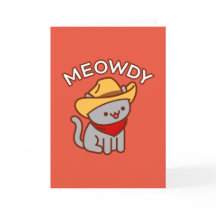 Carte de vœux drôle de chat : MEOWDY