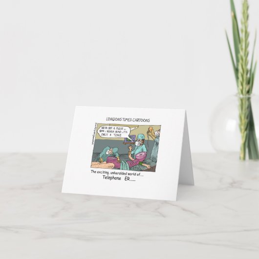 Carte de vœux drôle de dessin animé Code Téléphone (Devant)