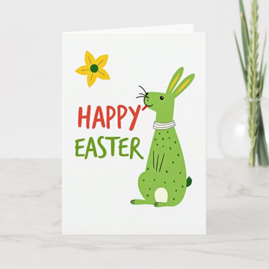 Carte de vœux drôle de lapin de Pâques (Devant)