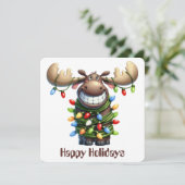 Carte de vœux drôle de Moose pour les fêtes (Debout devant)