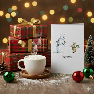 Carte de vœux drôle de Noël avec un bonhomme de ne
