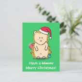 Carte de vœux drôle de Noël avec un hérisson (Debout devant)