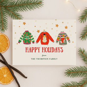 Carte de vœux drôle de Noël avec un pull moche