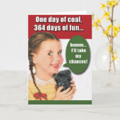 Carte de vœux drôle de Noël - Un jour de charbon (Fleur jaune)