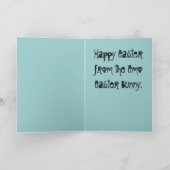 Carte de vœux drôle de Pâques de lapin emo en choc (Intérieur)