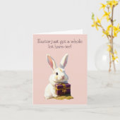 Carte de vœux drôle de Pâques lapin de Pâques mign (Fleur jaune)