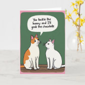 Carte de vœux drôle de plan de chat (Fleur jaune)