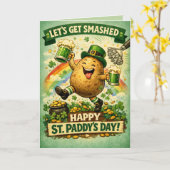 Carte de vœux drôle de pomme de terre écrasée de l (Fleur jaune)