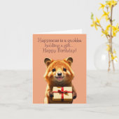 Carte de vœux drôle de Quokka Bonheur (Fleur jaune)