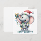 Carte de vœux drôle d'éléphant pour les fêtes (Devant / Derrière)