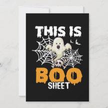 Carte de vœux drôle d'Halloween fantôme Boo Sheet