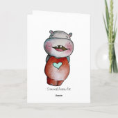 Carte de voeux drôle d'hippopotame (Dos)