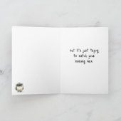 Carte de vœux drôle d'oiseau grincheux du matin (Intérieur)