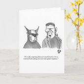 Carte de vœux drôle et joyeux Halloween (Fleur jaune)