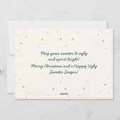 Carte de vœux drôle et laide de Noël avec un pull (Dos)