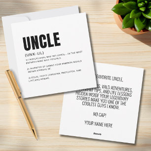 Carte de vœux drôle et sincère pour oncle avec déf