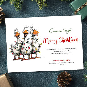 Carte de vœux drôle, insolite et ridicule de Noël