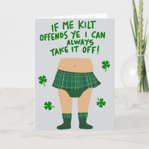 Carte de vœux drôle Kilt Humor Fun Time