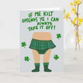 Carte de vœux drôle Kilt Humor Fun Time (Fleur jaune)