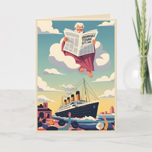 Carte de vœux drôle ne plaisante pas avec Dieu (Devant)