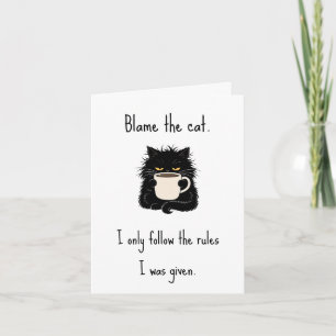 Carte de vœux drôle pour amateur de chat noir Blam