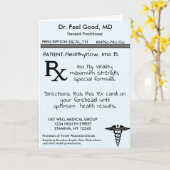 Carte de vœux drôle pour bloc d'ordonnance RX (Fleur jaune)