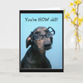 Carte de voeux drôle pour l'anniversaire de chien (Fleur jaune)