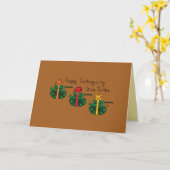 Carte de vœux drôle pour Thanksgiving avec des tan (Fleur jaune)