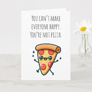 Carte de vœux drôle tranche de pizza Kawaii