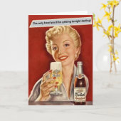 Carte de vœux drôle vintage - La seule tête (Fleur jaune)