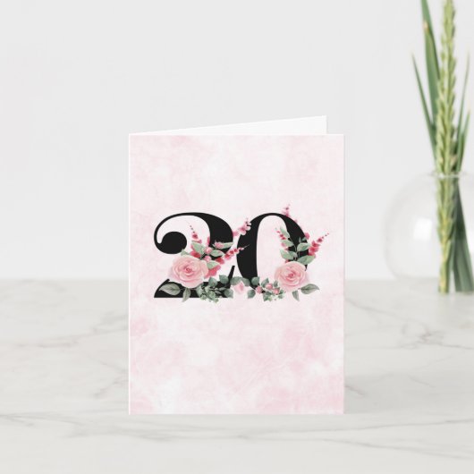 Carte de voeux du 20e anniversaire - Floral Work 2 (Devant)