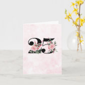 Carte de voeux du 25e anniversaire - Floral Couple (Fleur jaune)