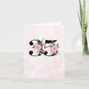 Carte de vœux du 35e anniversaire - Couple floral