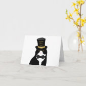 Carte de vœux du chat de Nouvel An (Fleur jaune)