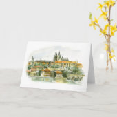 Carte de voeux du château de Prague (Fleur jaune)