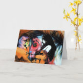 Carte de voeux du cheval de guerre 3 (Fleur jaune)