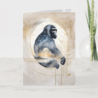 Carte de vœux du chimpanzé gardien tissé de rêves