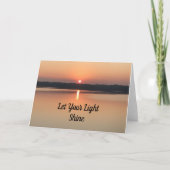 Carte de vœux du coucher de soleil «Laissez brille (Devant)