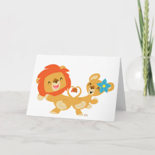 Carte de voeux du couple de lions de Saint Valenti
