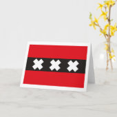 Carte de voeux du drapeau d'Amsterdam (Fleur jaune)