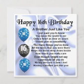 Carte de voeux du frère 16e anniversaire (Devant)